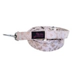 Smycz koronka beżowo biała