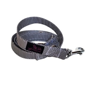 Smycz zygzak czarno biały