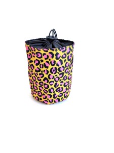 Woreczek na smaczki pantera żółto różowa